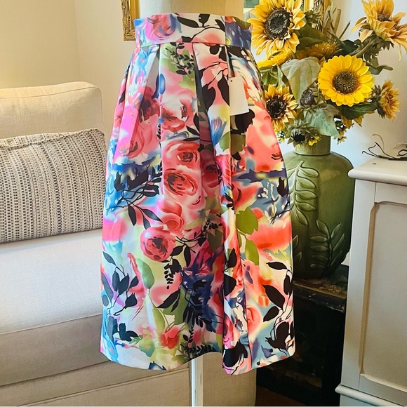 🎉New Gracia Multicolor Floral A-Line Skirt - Picture 6 of 11